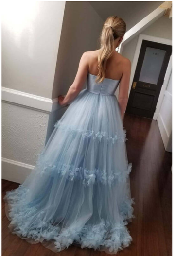 Yellow Long Formal Dress 2025 Strapless Yellow A-line prom dress HZ1023